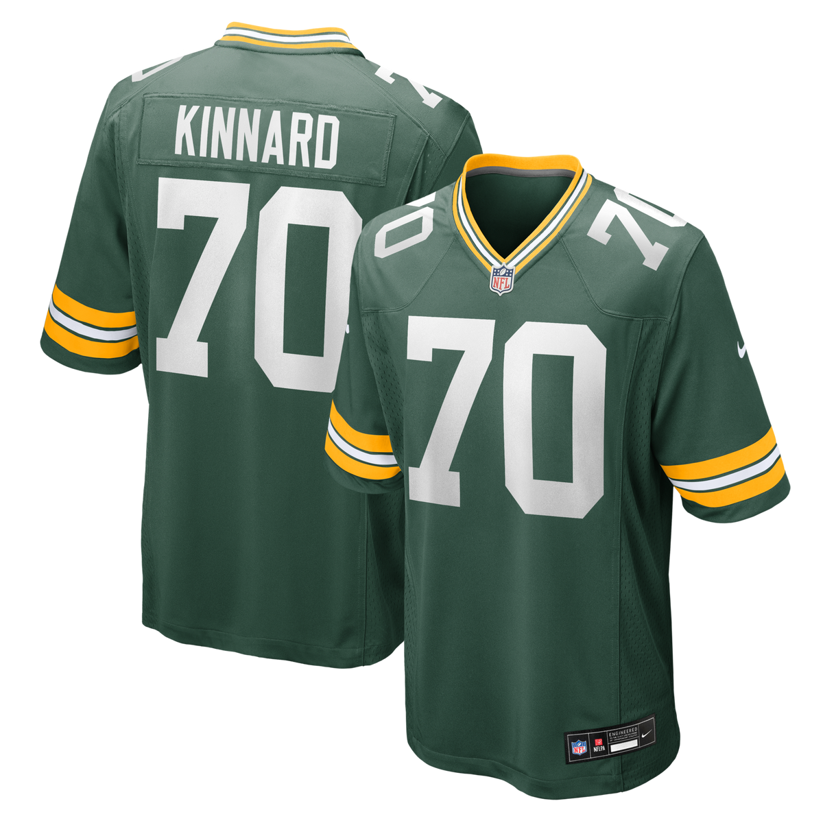 Green Bay Packers Darian Kinnard Green Team Game Football Jersey