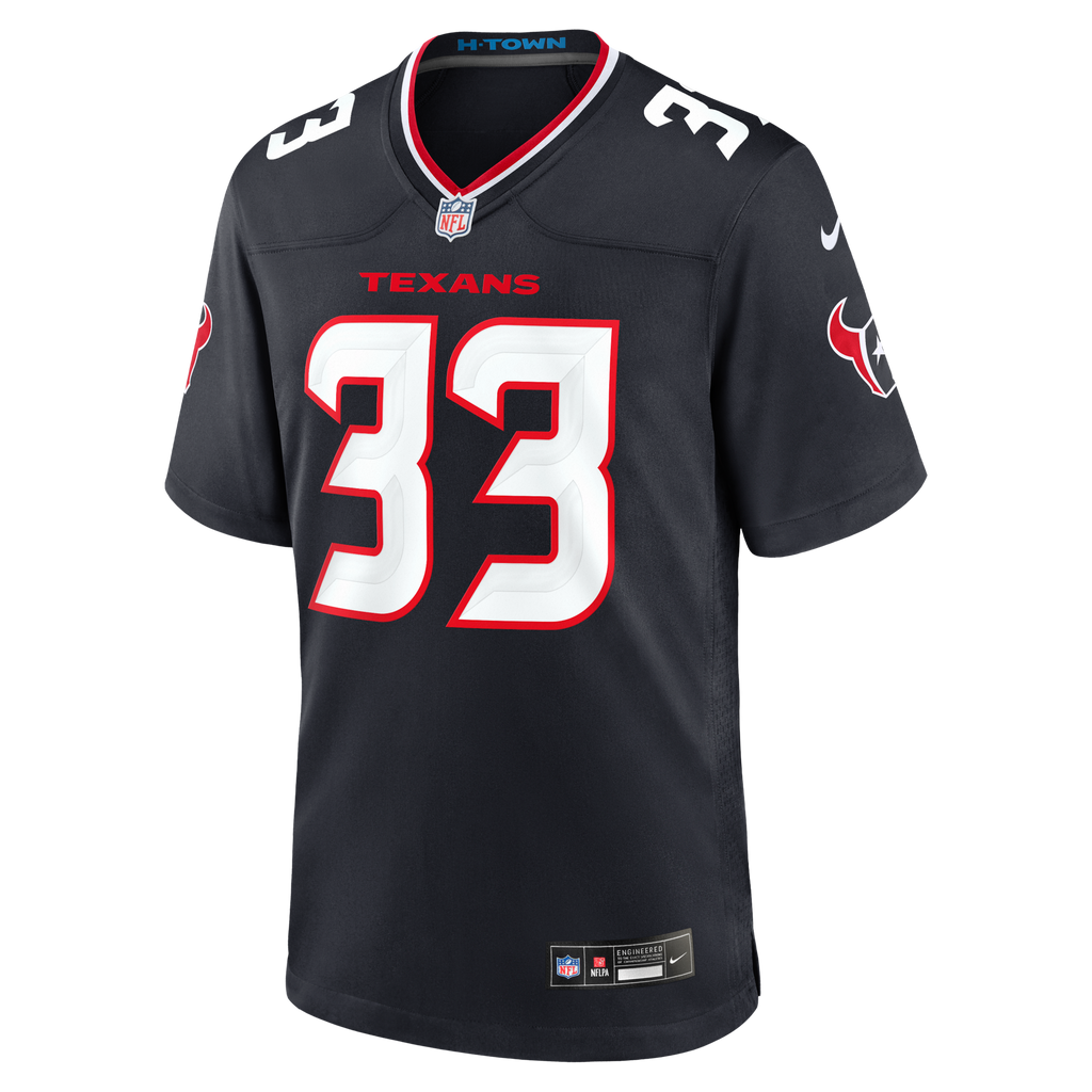 Houston Texans Dare Ogunbowale Navy Team Game Football Jersey