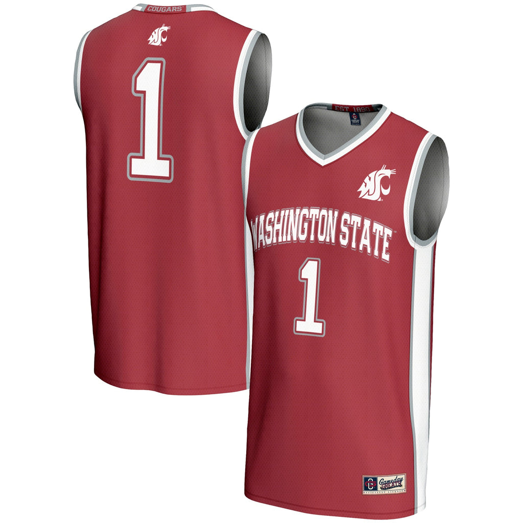 #1 Washington State Cougars Lightweight Basketball Jersey - Crimson