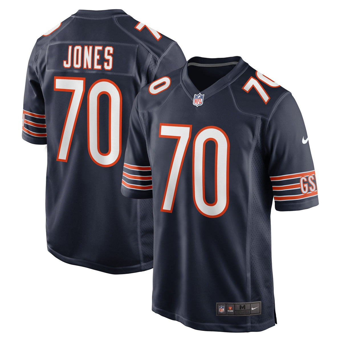 Chicago Bears Braxton Jones Navy Game Player Football Jersey