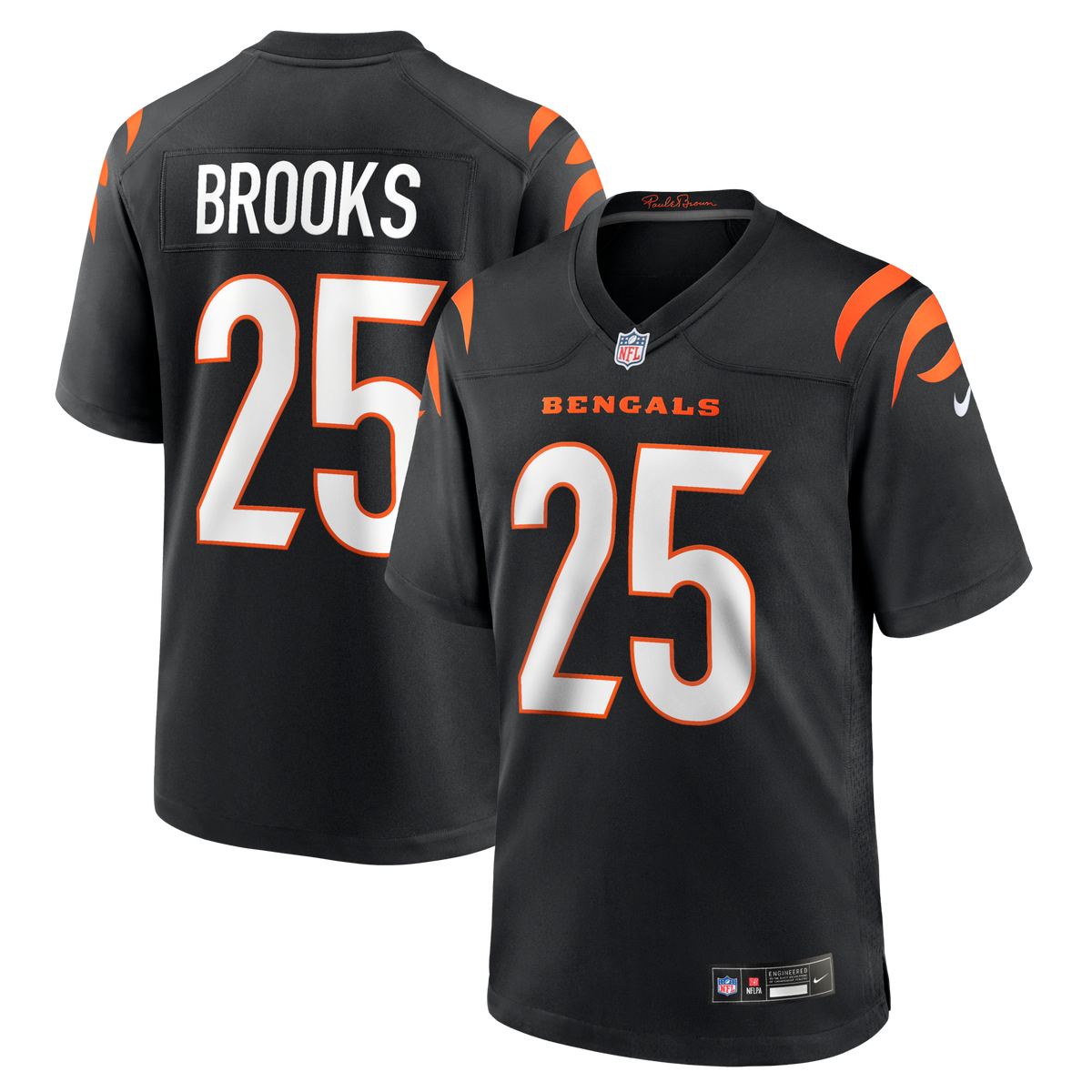Cincinnati Bengals Tahj Brooks Black Team Game Football Jersey