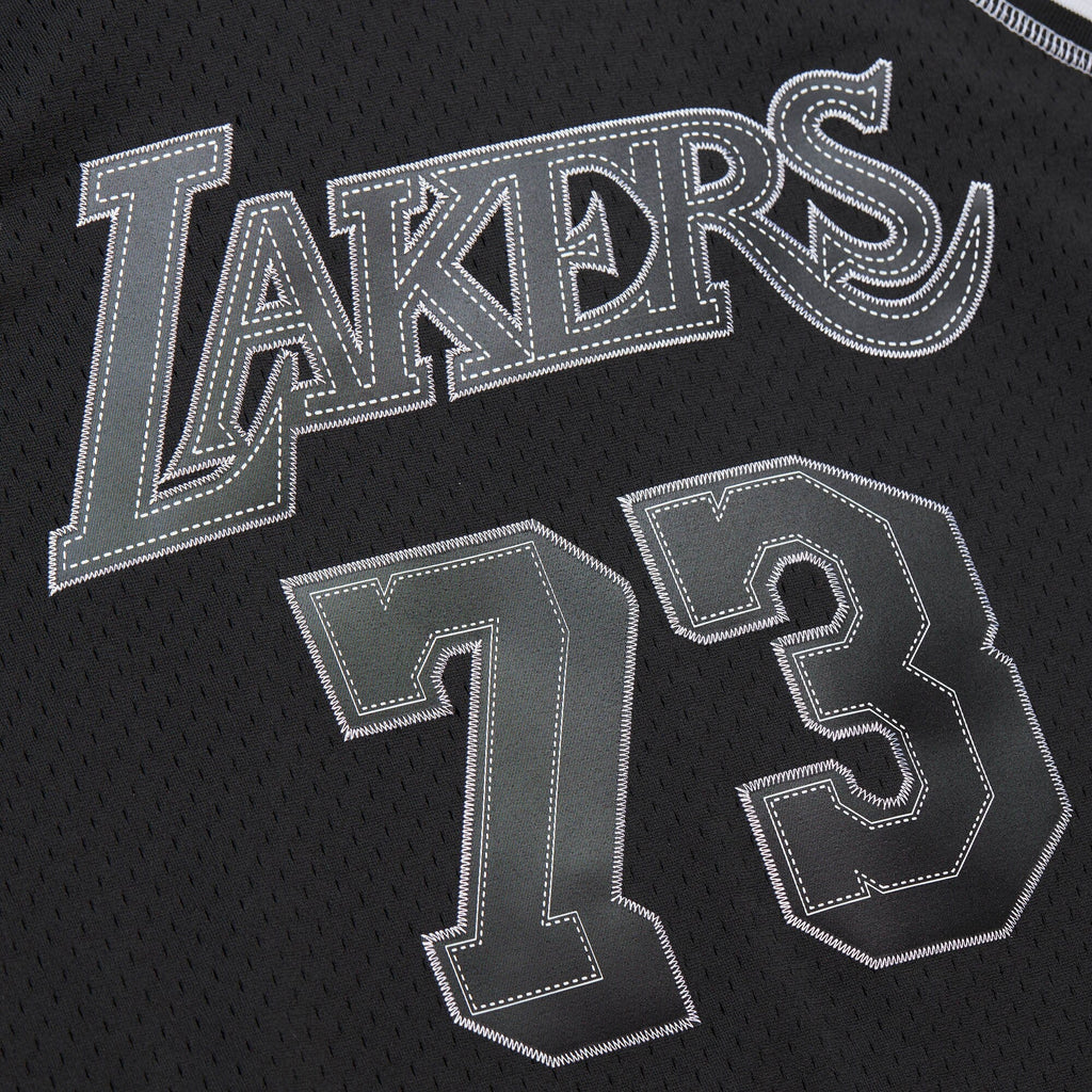 Los Angeles Lakers Dennis Rodman 1998 Contrast 2K Swingman Jersey - Black