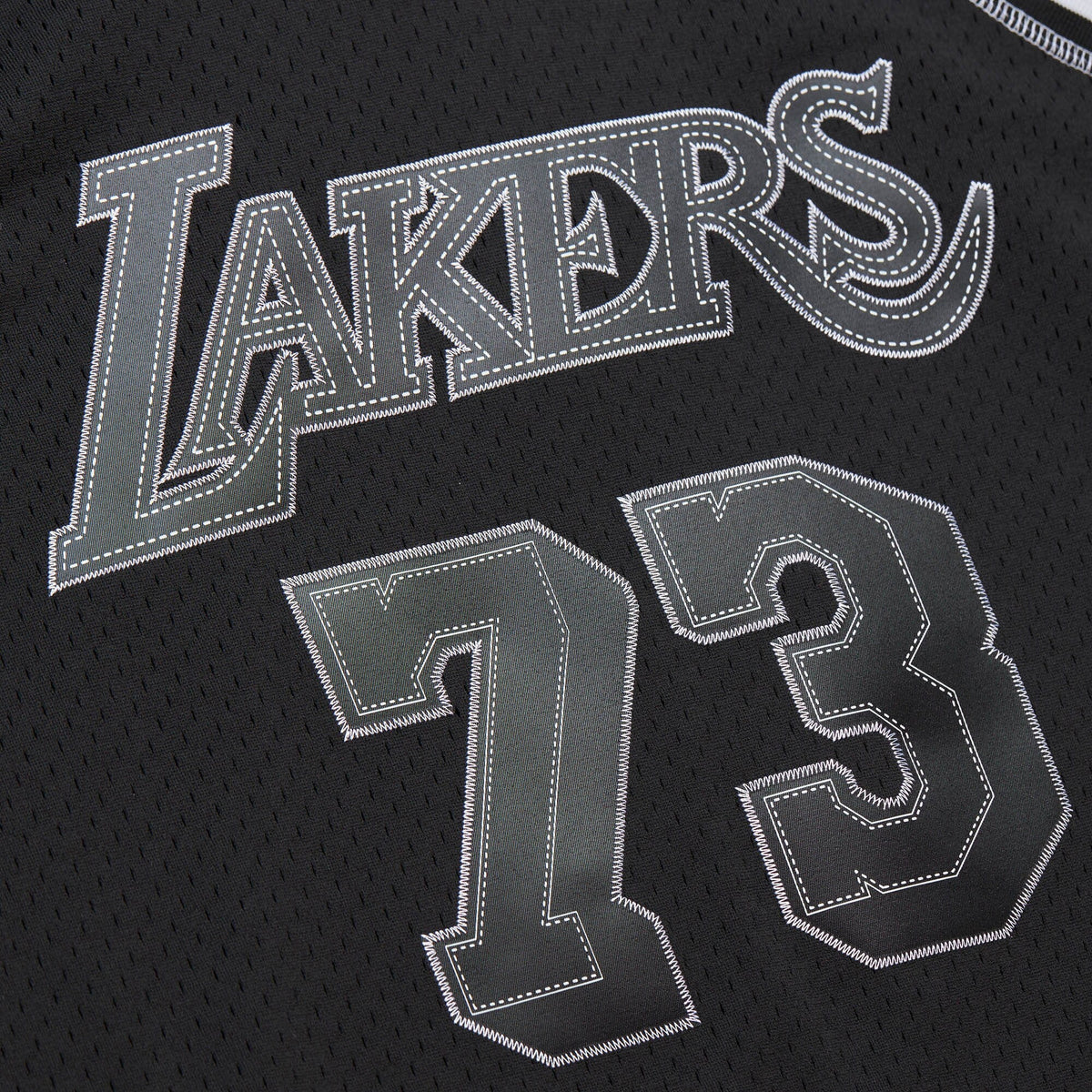Los Angeles Lakers Dennis Rodman 1998 Contrast 2K Swingman Jersey - Black