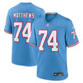 Tennessee Titans Bruce Matthews Light Blue Retired Player Alternate Game Football Jersey