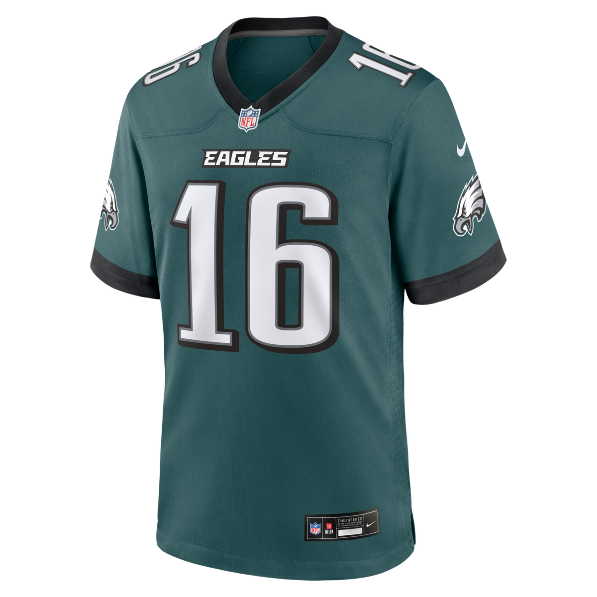 Philadelphia Eagles Tanner McKee Midnight Green Team Game Football Jersey