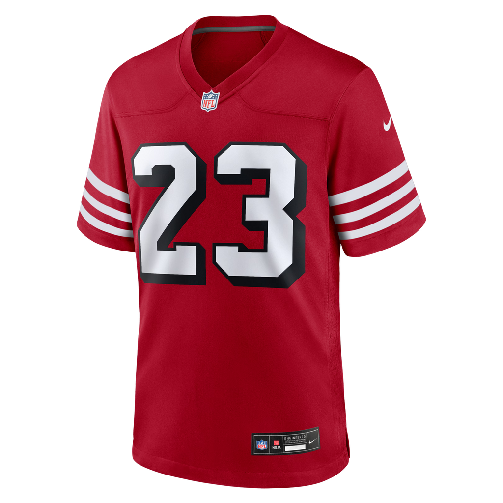 San Francisco 49ers Christian McCaffrey Scarlet Alternate Game Player Football Jersey