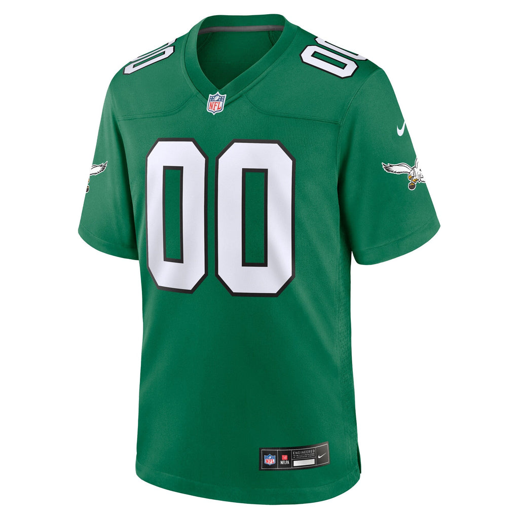Philadelphia Eagles Kelly Green Alternate Custom Game Football Jersey