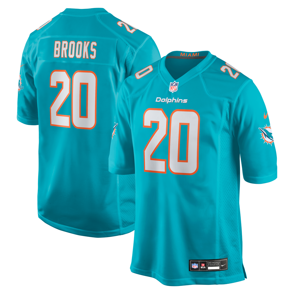 Miami Dolphins Jordyn Brooks Aqua Game Football Jersey