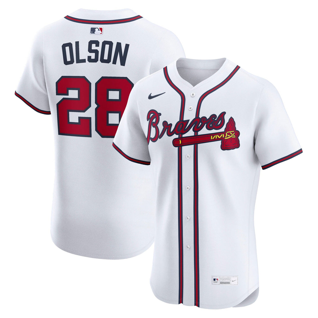 Atlanta Braves Matt Olson White Home Elite Player Baseball Jersey