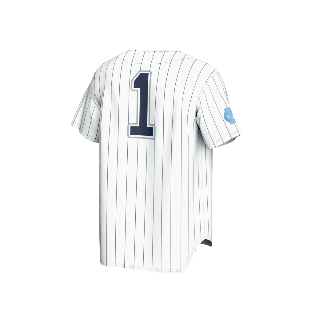 #1 North Carolina Tar Heels Lightweight Baseball Fashion Jersey - White