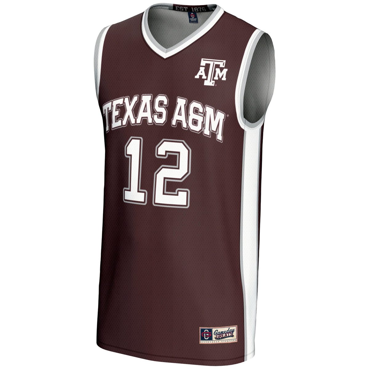 #12 Maroon Texas A&M Aggies Basketball Lightweight Fashion Jersey