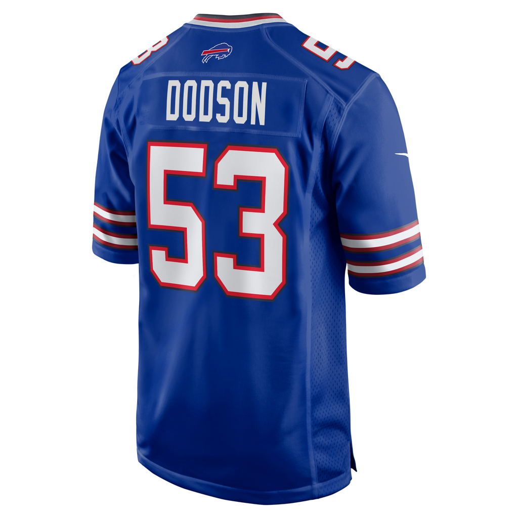 Buffalo Bills Tyrel Dodson Royal Game Player Football Jersey