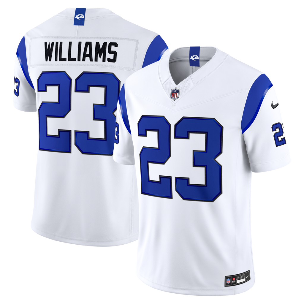 Los Angeles Rams Kyren Williams Fearsome White Vapor F.U.S.E. Stitched Limited Football Jersey