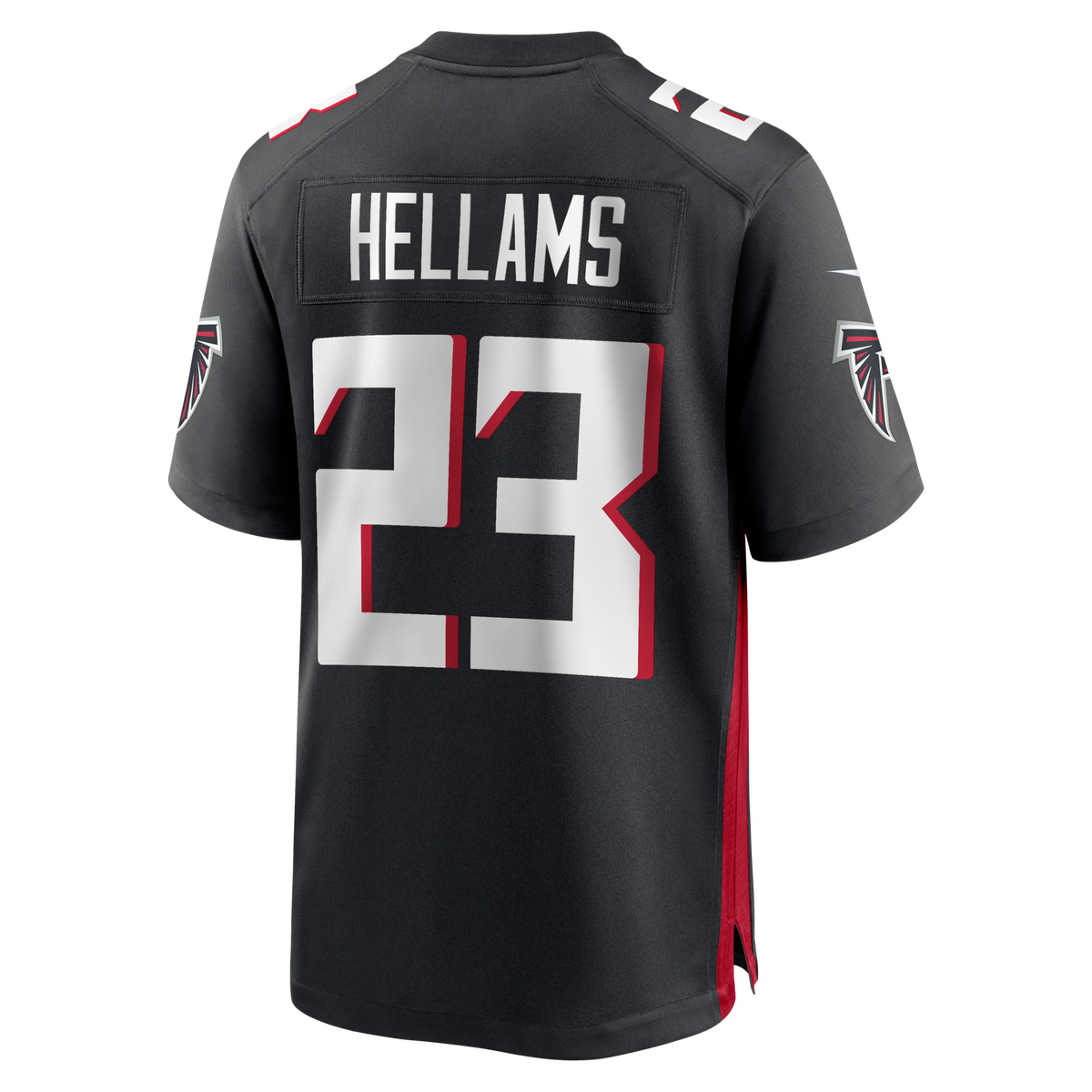 Atlanta Falcons DeMarcco Hellams Black Team Game Football Jersey