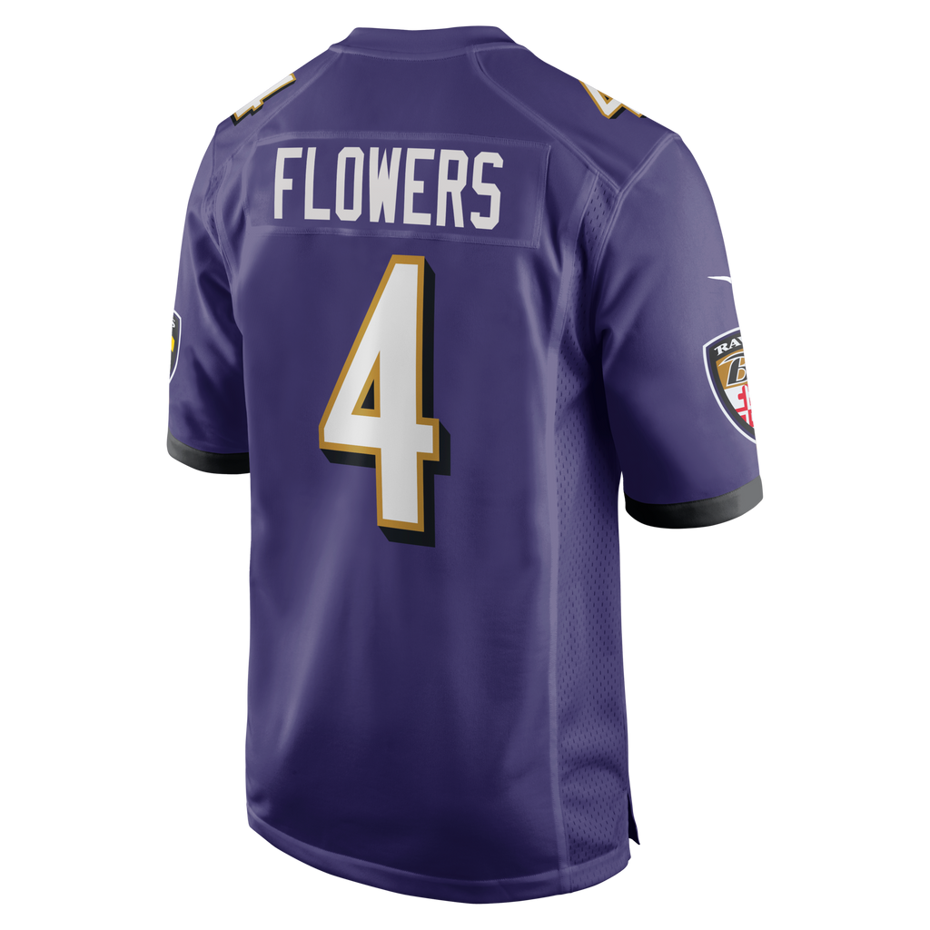 Baltimore Ravens Zay Flowers Purple Game Football Jersey