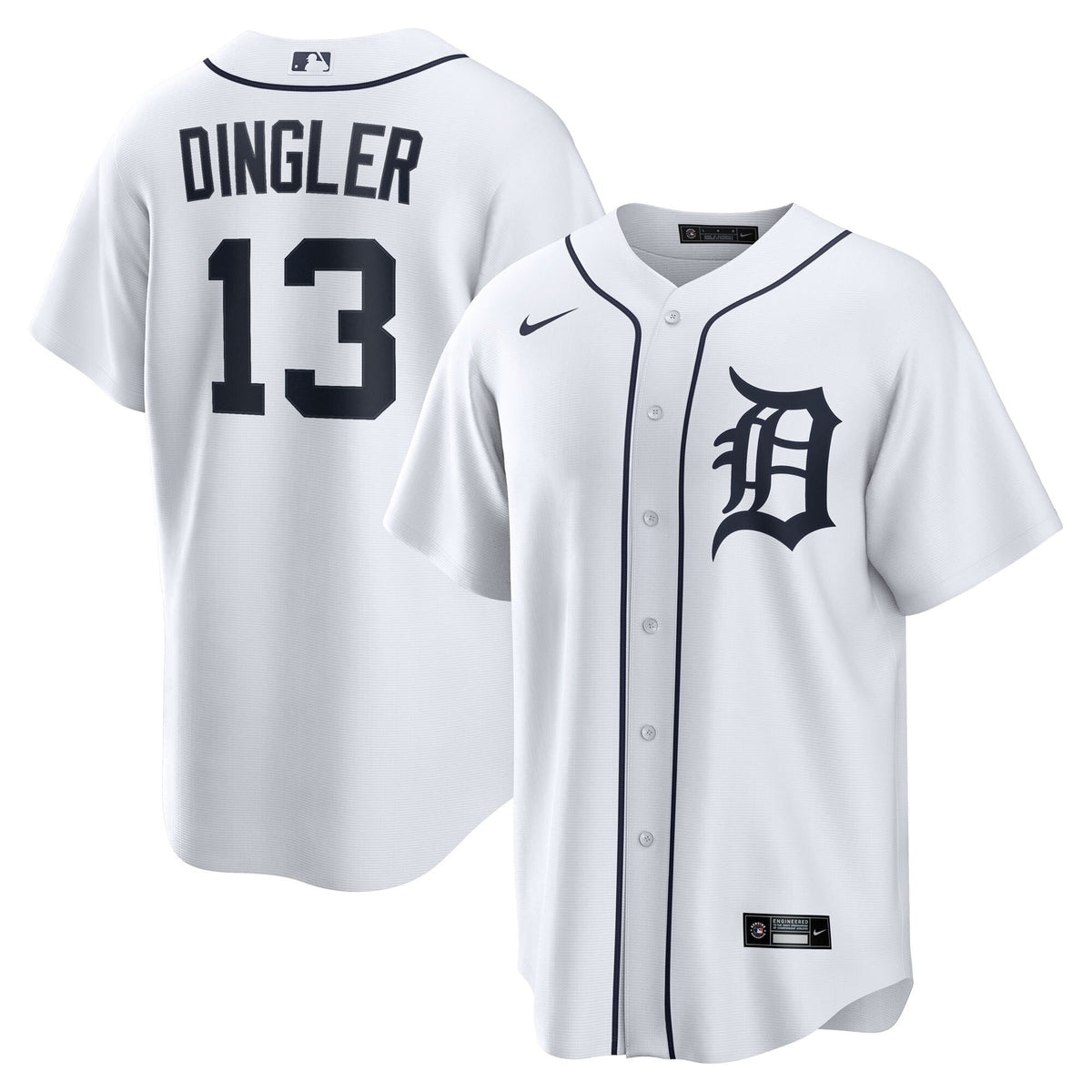Detroit Tigers Dillon Dingler White Home Replica Baseball Jersey