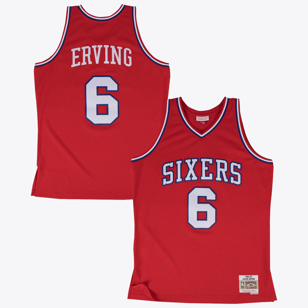 Philadelphia 76ers Julius Erving 1982 Swingman Road Jersey - Scarlet