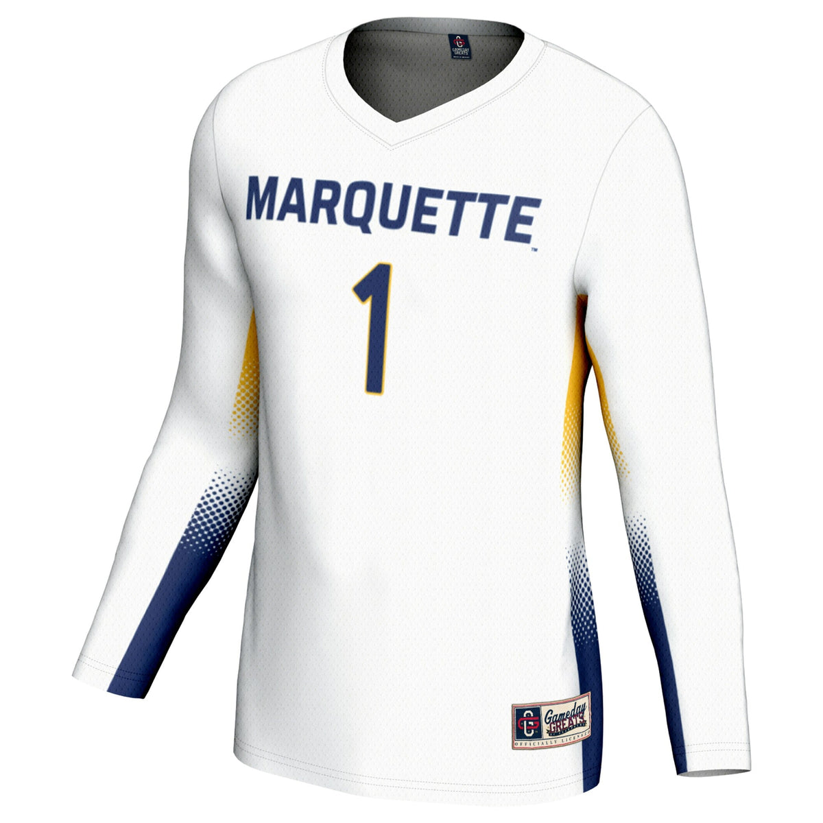 #1 Marquette Golden Eagles Lightweight Volleyball Jersey - White