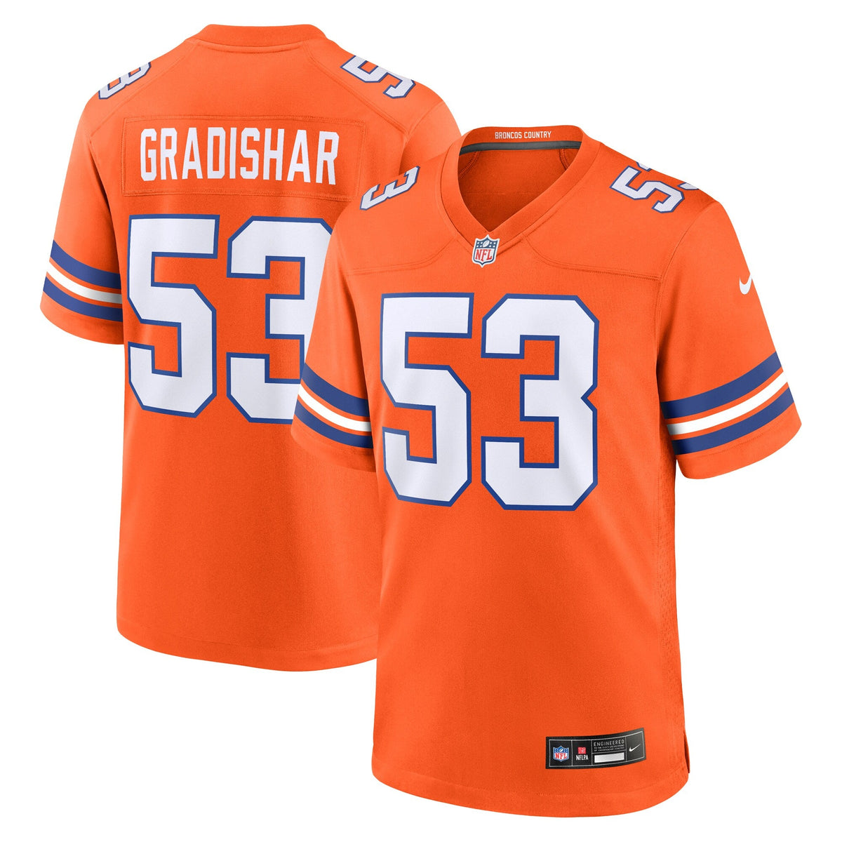 Denver Broncos Randy Gradishar Orange Retired Player Alternate Game Football Jersey