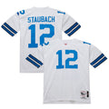Dallas Cowboys 1975 Roger Staubach White Throwback Retired Player Football Jersey