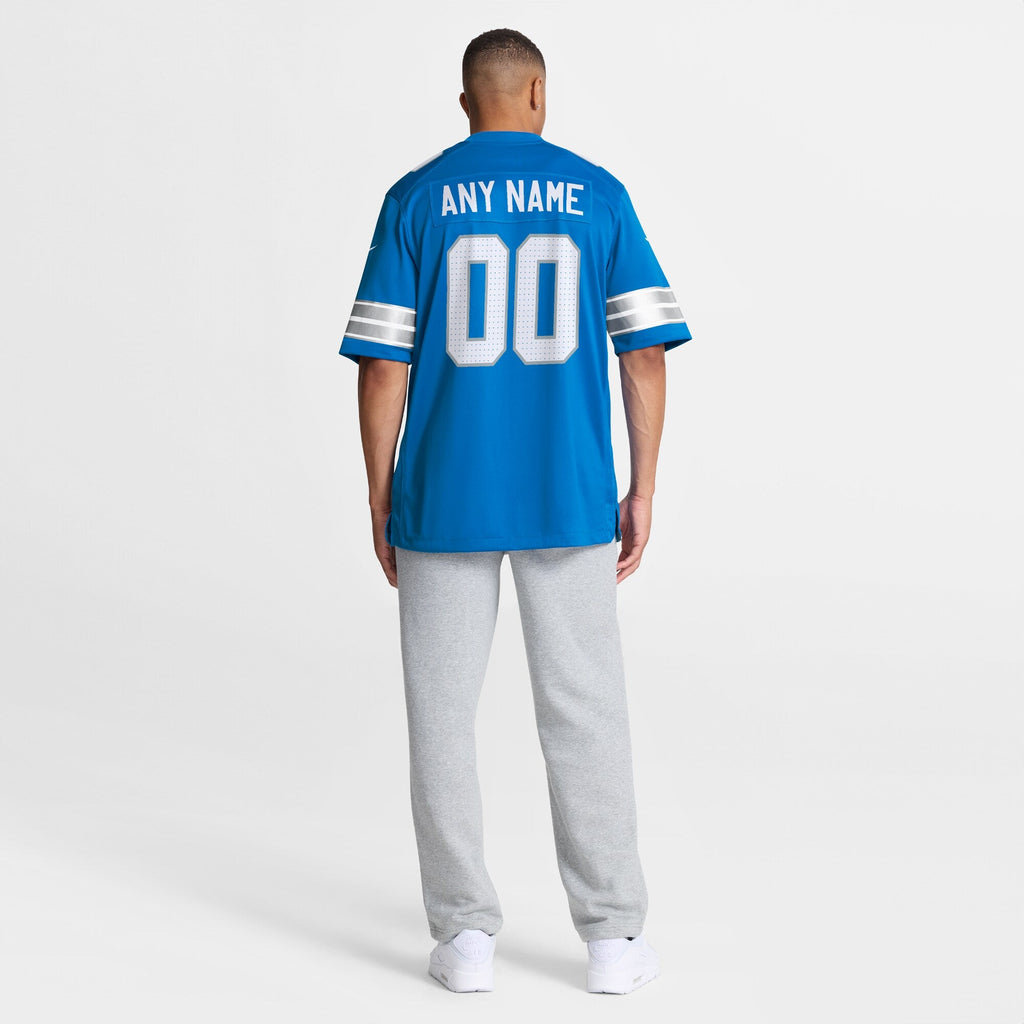 Detroit Lions Blue Custom Game Football Jersey