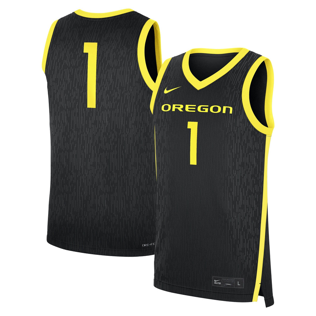 #1 Black Oregon Ducks Alternate Replica Jersey
