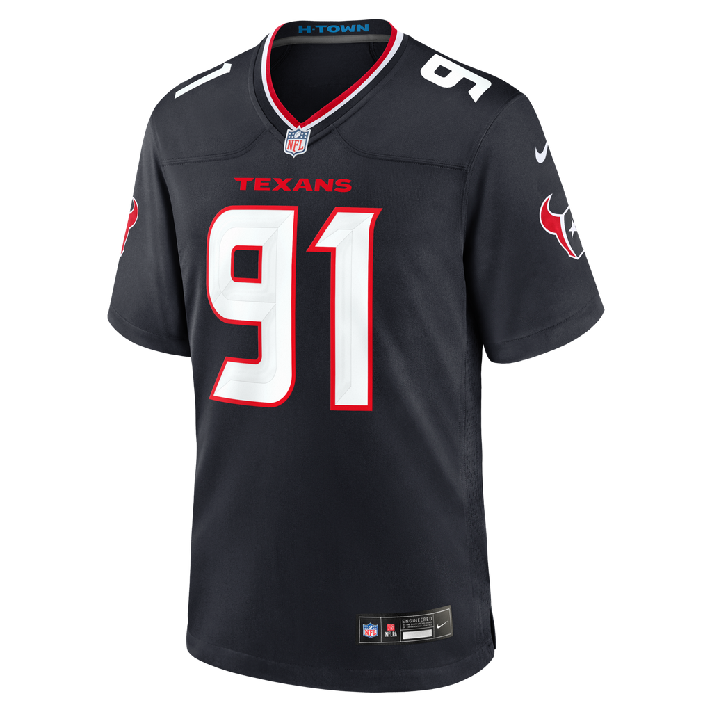 Houston Texans Folorunso Fatukasi Navy Team Game Football Jersey