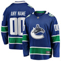 Vancouver Canucks Blue Home Team Breakaway Custom Hockey Jersey