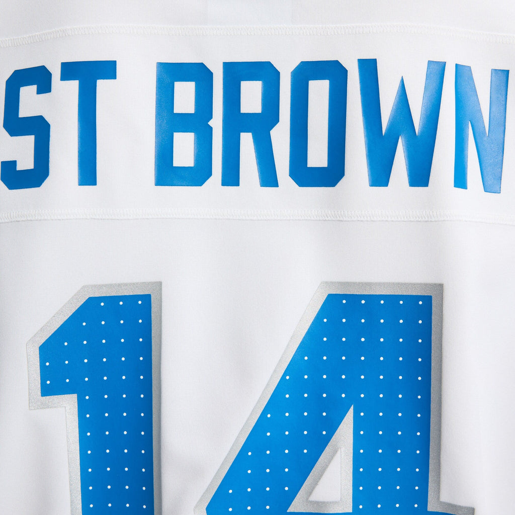 Detroit Lions Amon-Ra St. Brown White Game Football Jersey