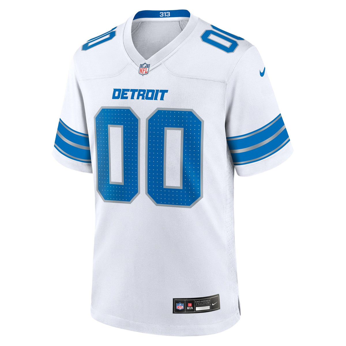 Detroit Lions White Custom Game Football Jersey