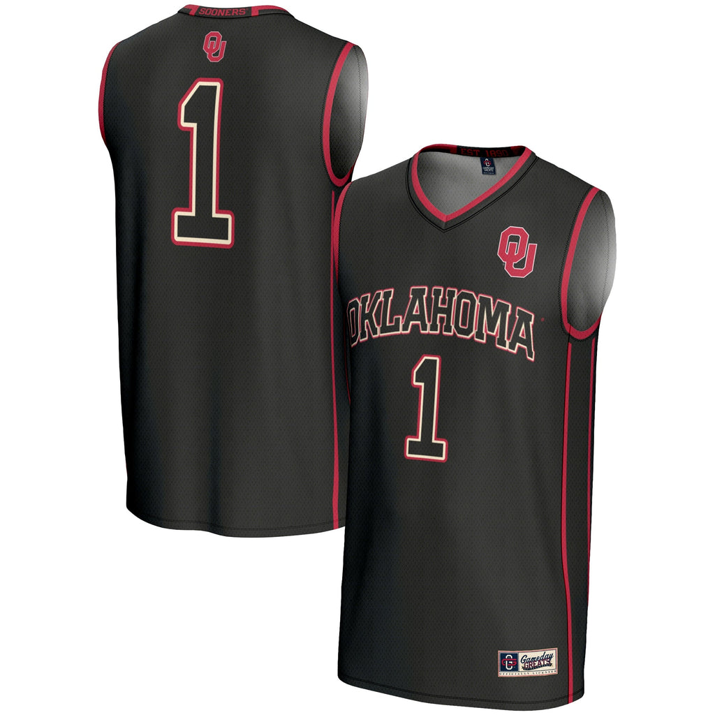 #1 Black Oklahoma Sooners Lightweight Basketball Jersey