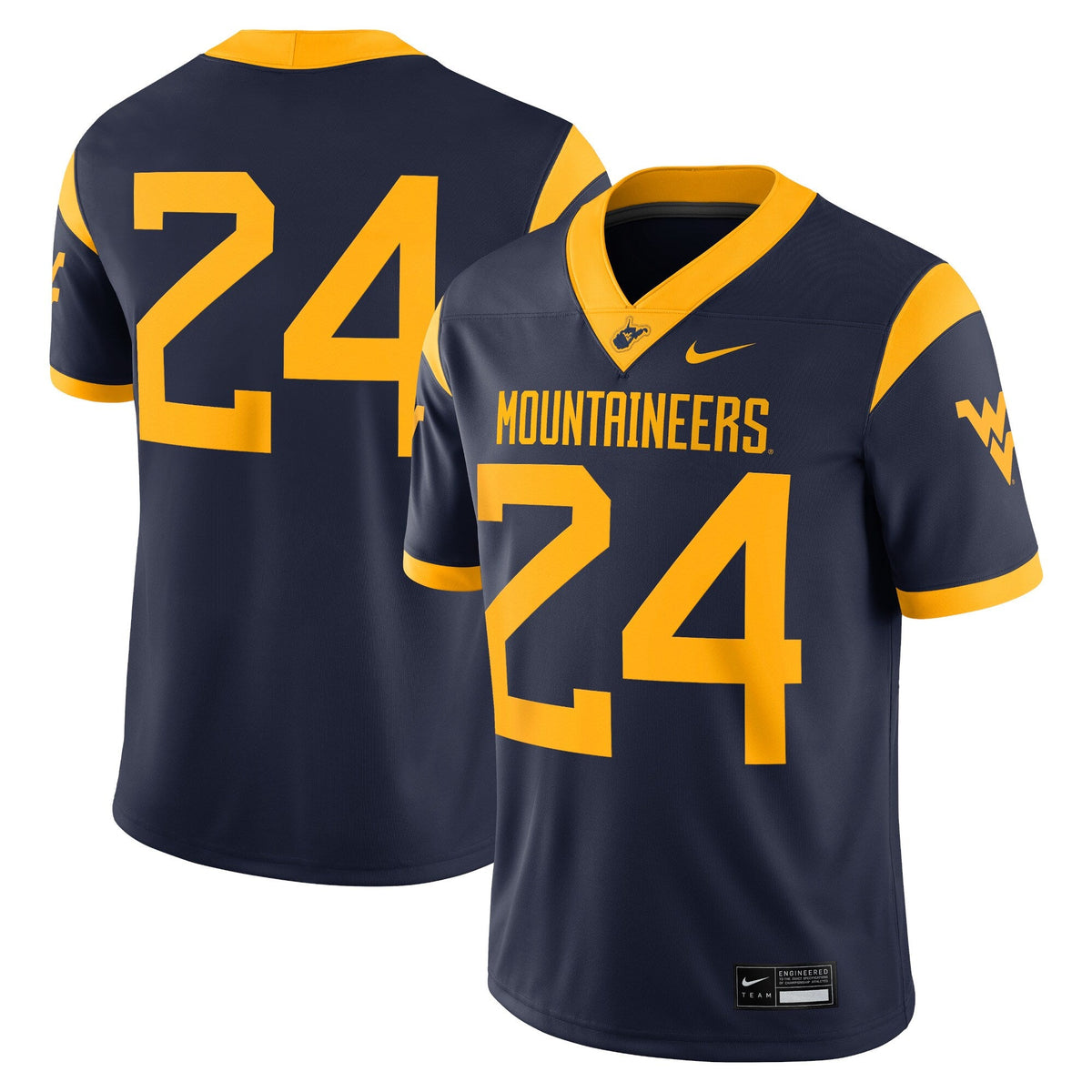 #24 Navy West Virginia Mountaineers Game Jersey