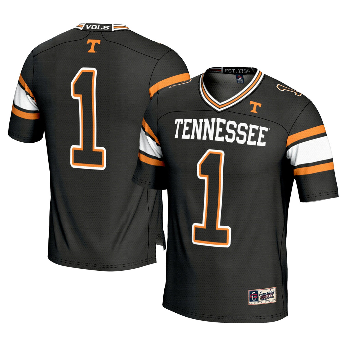 #1 Black Tennessee Volunteers Football Jersey