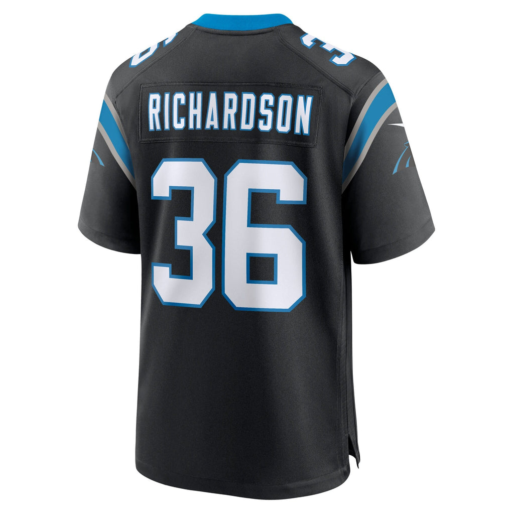 Carolina Panthers Demani Richardson Black Team Game Football Jersey
