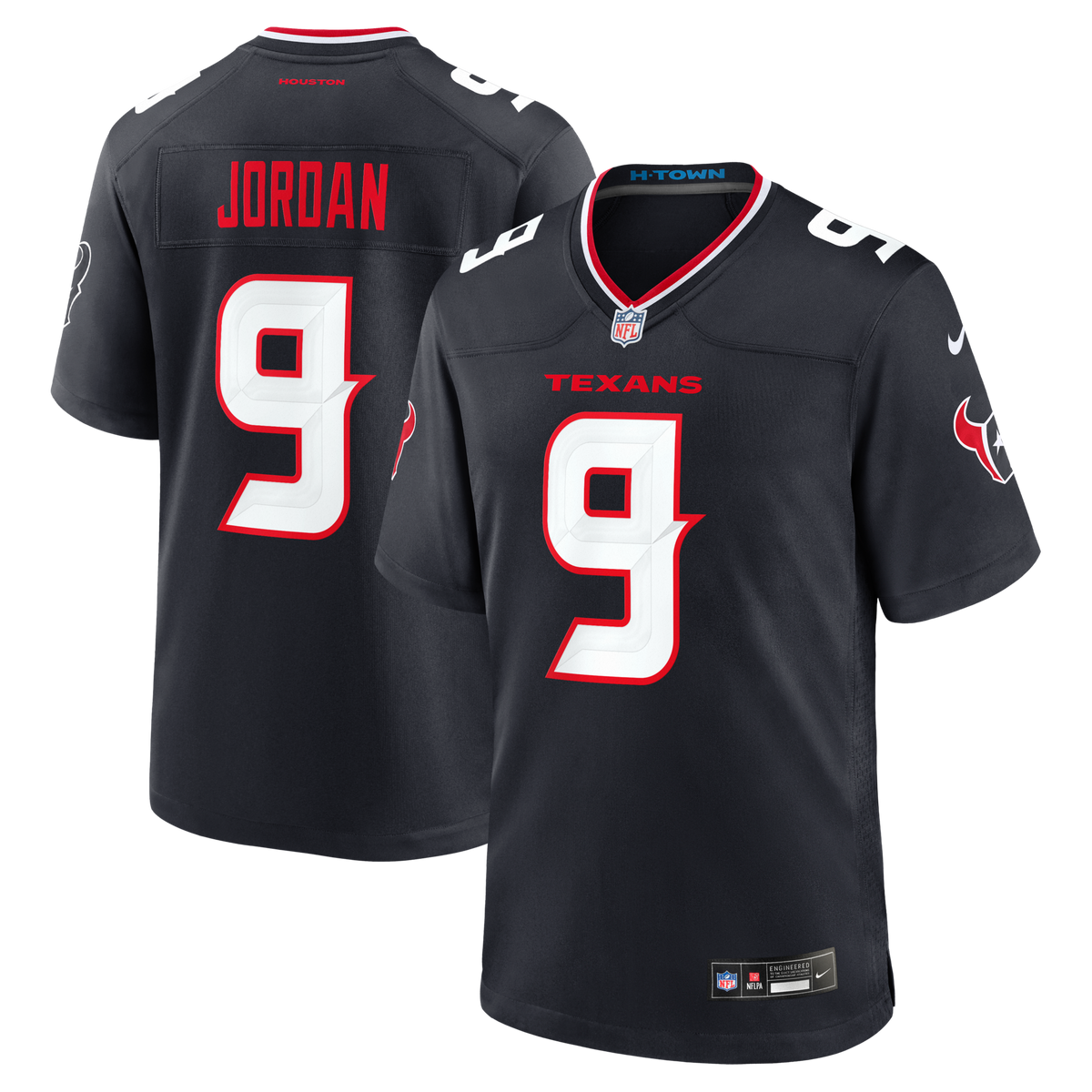 Houston Texans Brevin Jordan Navy Team Game Football Jersey