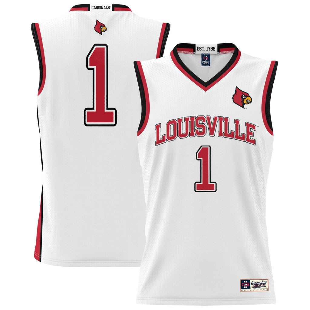 #1 White Louisville Cardinals Lightweight Basketball Jersey