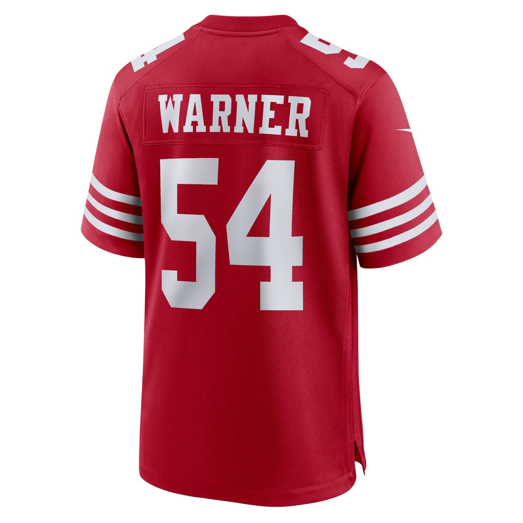San Francisco 49ers Fred Warner Scarlet Player Game Football Jersey