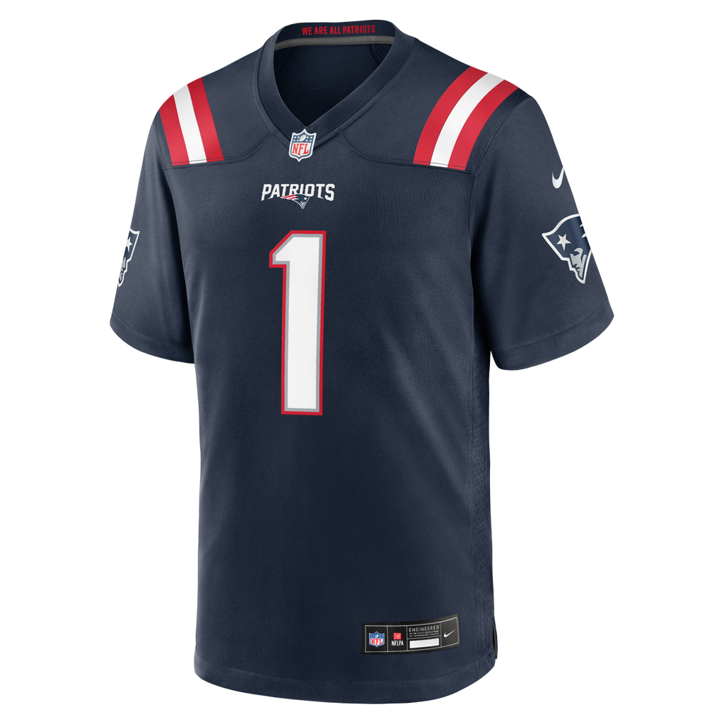 New England Patriots A.J. Brown Navy Team Game Football Jersey