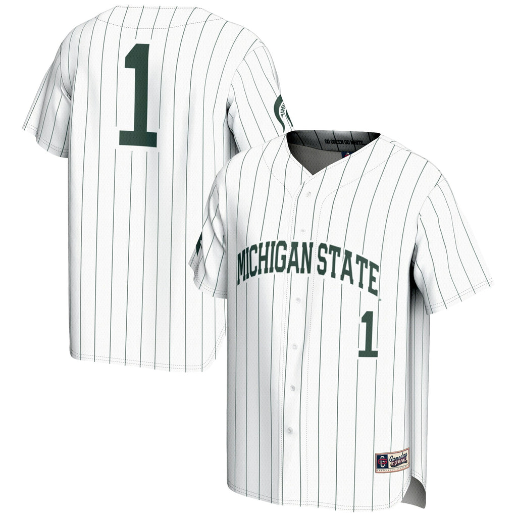 #1 White Michigan State Spartans Lightweight Baseball Jersey