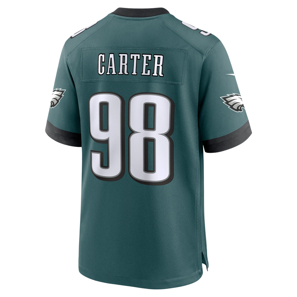 Philadelphia Eagles Jalen Carter Midnight Green Team Game Football Jersey