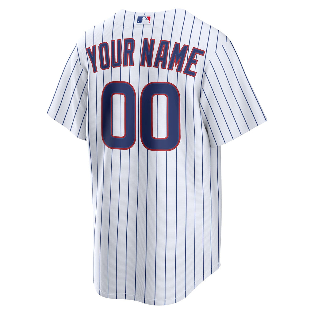 Chicago Cubs White Home Replica Custom Baseball Jersey
