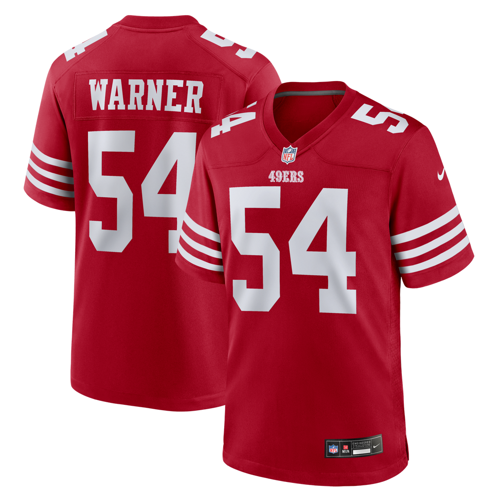 San Francisco 49ers Fred Warner Scarlet Team Game Player Football Jersey