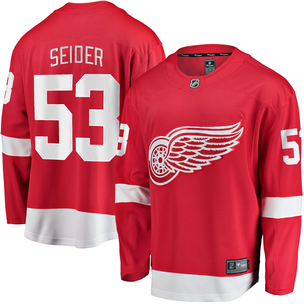 Detroit Red Wings Moritz Seider Red Home Breakaway Player Hockey Jersey