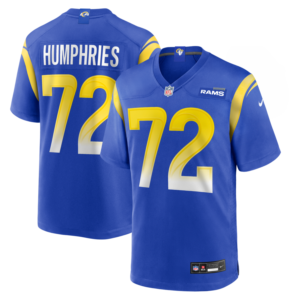 Los Angeles Rams D.J. Humphries Royal Team Game Football Jersey