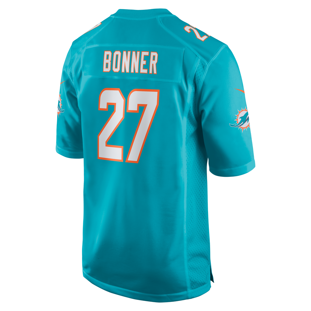 Miami Dolphins Ethan Bonner Aqua Game Football Jersey