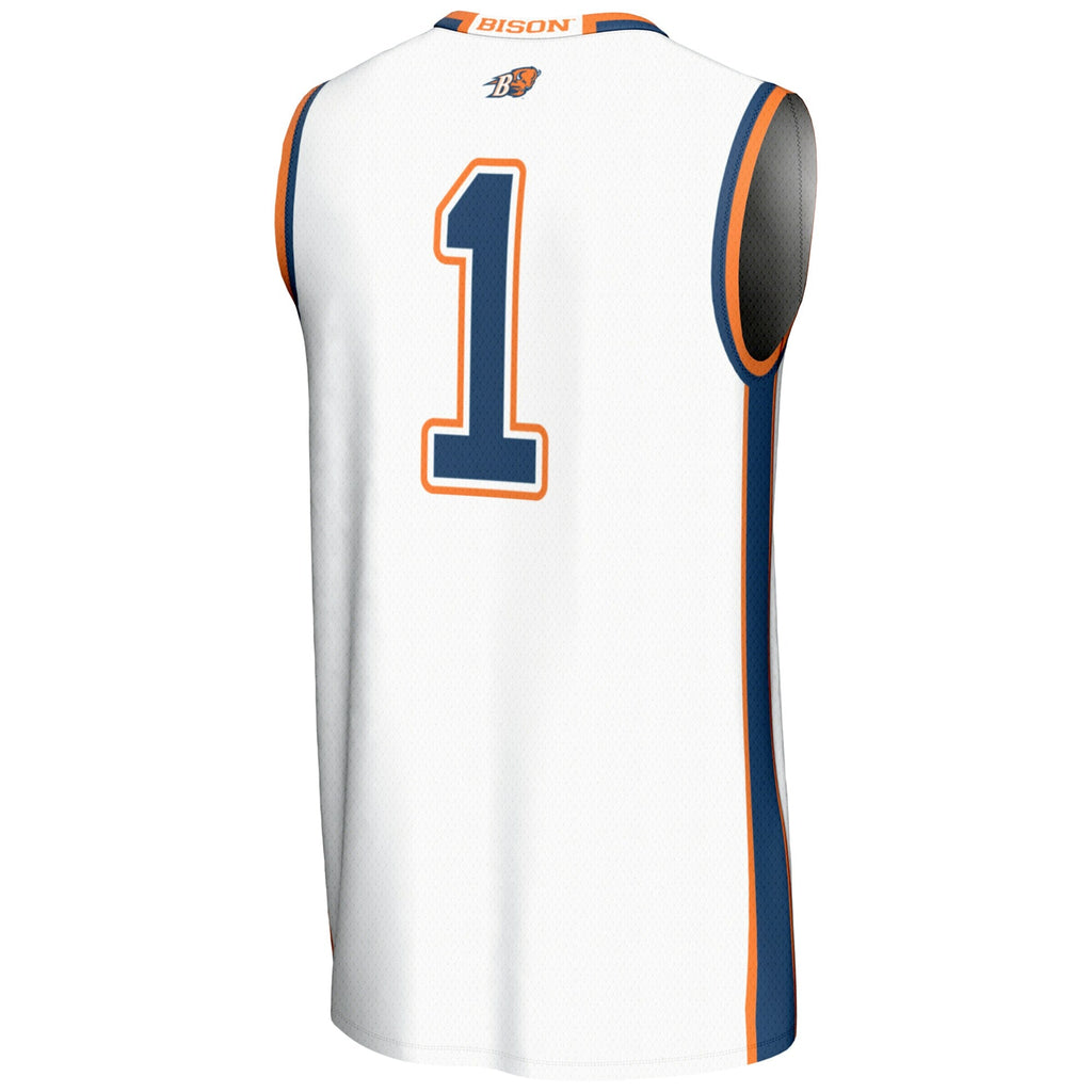 #1 Bucknell Bison Lightweight Basketball Jersey - White