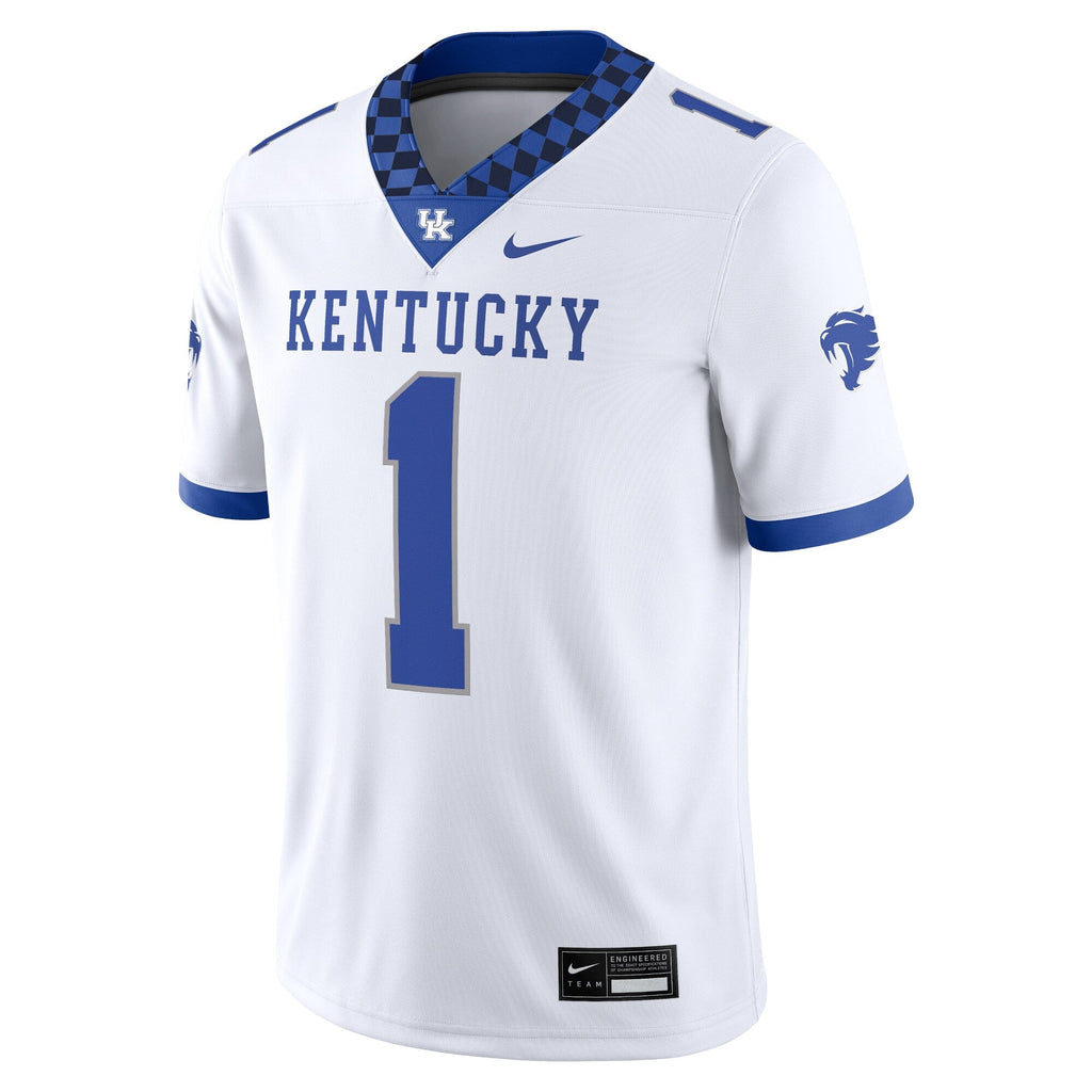 #1 White Kentucky Wildcats Game Jersey