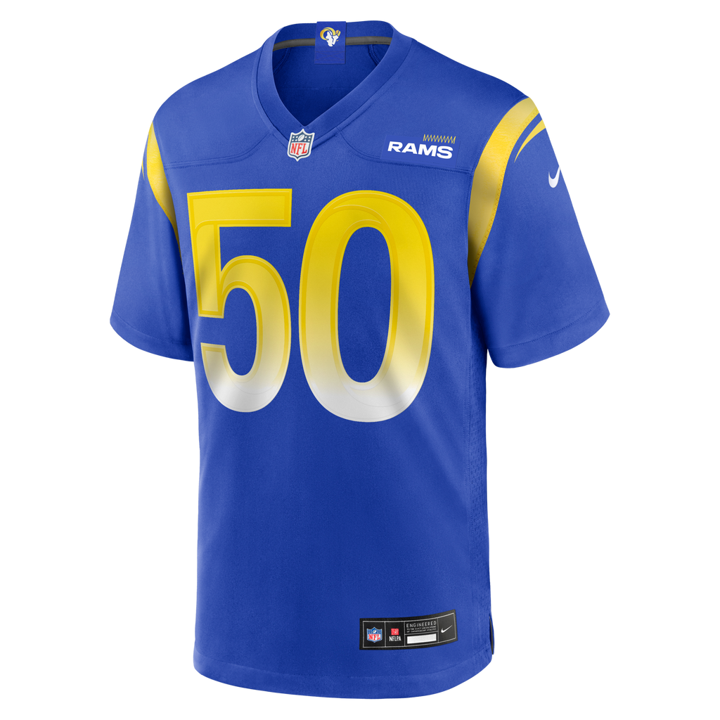 Los Angeles Rams Beaux Limmer Royal Team Game Football Jersey
