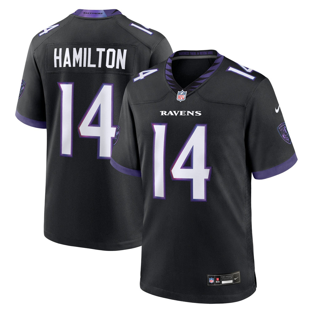 Baltimore Ravens Kyle Hamilton Black Alternate Game Football Jersey