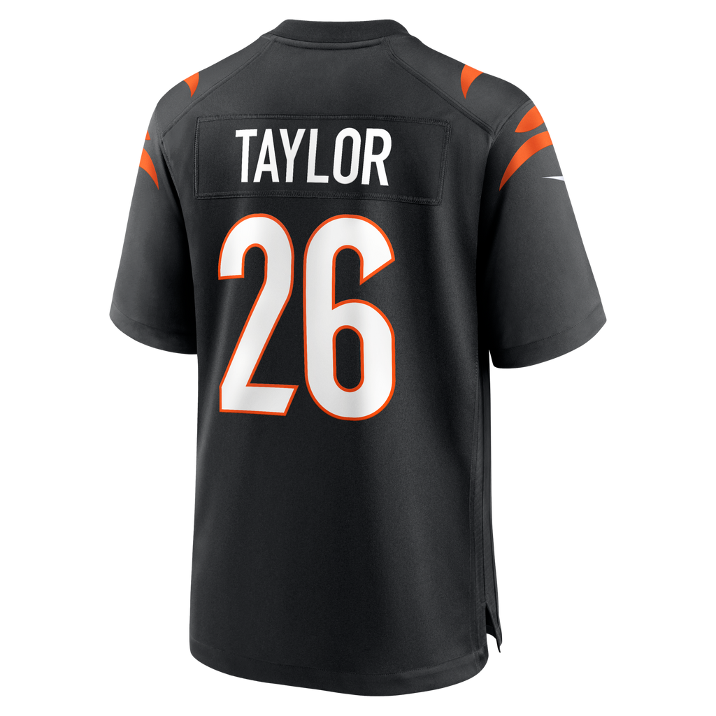 Cincinnati Bengals Ja'Sir Taylor Black Team Game Football Jersey